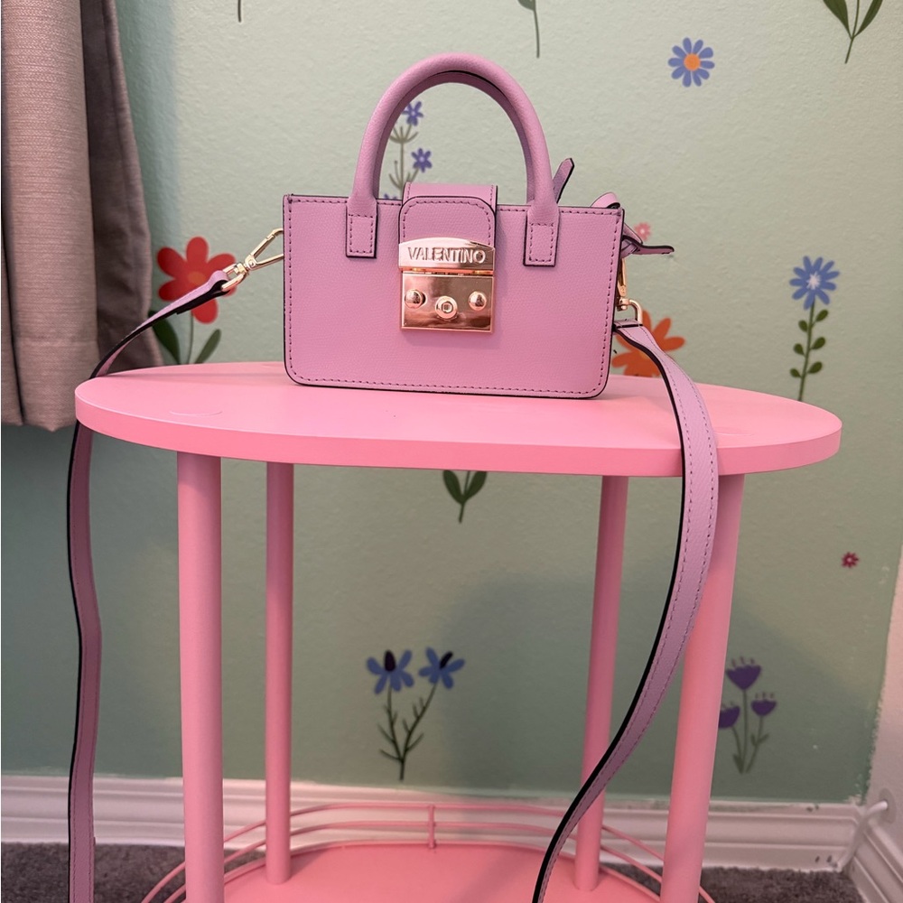 Valentino Lavender Mini Bag with Gold Accents